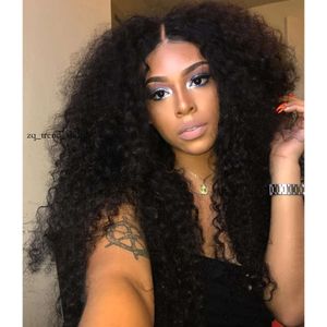 DIVA1 250% Density Hd Kinky Curly Full Natural Human Hair Wig Thick Indian Lace Front Frontal Wigs for Black Women 66