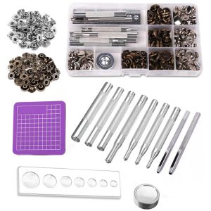 Leathercraft LMDZ Leather Snap Fasteners Kit Metal Button Snaps Press Studs With Installation Tools for Clothing, Leather, Jacket, Jeans Wear