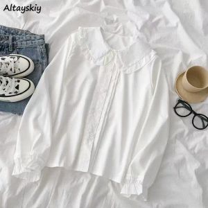 Magliette in stile giapponese jk peter pan collar camicie donne classiche autunnali simpatiche ragazze lolita tops basics fashion rouffles allmatch studenti