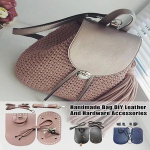 1 Definir bolsa de ombro feita à mão, com cinta de ombro de bolsa de bolsa de couro com acessórios de hardware para mochila de bolsa diy 240407