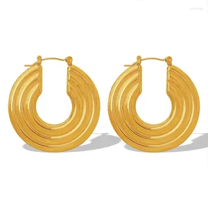 Backs Ohrringe Oudianya Schmuck EH184 Fabrikpreis Großhandel Edelstahl Gold plattiert 18k Kreis Modegewinde