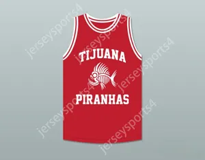 Anpassad valfritt namn nummer män ungdom/barn demarcus kusiner 0 tijuana piranhas röda basket tröja mexikansk expansionsteam topp sömnad s-6xl