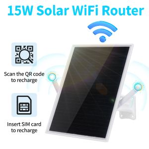 Router W3 Outdoor 4G Wireless Solar WiFi Router con slot SIM Card integrato nella batteria ricaricabile da 15W Pannello solare CCTV