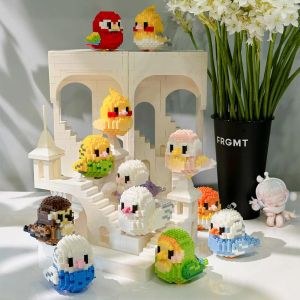 ブロック12pcs/set kawaii bird small blocksビルディングクリエイティブ教育建築玩具