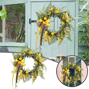 Fiori decorativi piaol anello decorazione fiore porta a sospensione ghirlande per la parete della casa per anteriore fuori per tutta la stagione