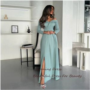 Prom Abendkleider Frauen hohe Seitenschlitz elegante lange Kleider für formelle Anlässe 2024 Full Sleeve Party Cocktail -Kleid neu