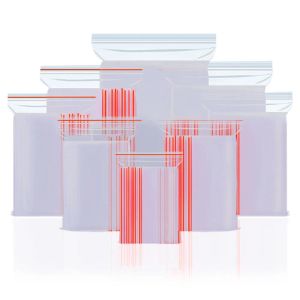 Sacos 100pcs/pacote self SEAL Saco plástico transparente Sacos de trava zípeira de zíper pacote de armazenamento de alimentos Saco de organização fresco para suprimentos em casa