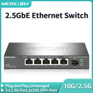 Переключатели Mercury 2.5G Network Switch 5 Port 2500 Мбит / с Ethernet Switch с 10G SFP+ Un -Managed Home Lab Setup Small Hub Internet Splitter