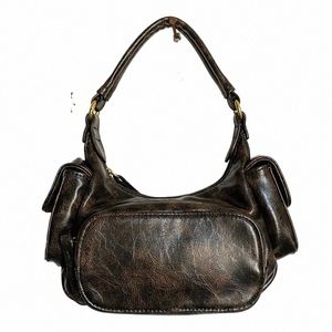 moto & Biker Bags For Women Luxury Designer Handbag Purse 2023 New In PU Vintage Tie-dye Proc Small Multiple Pockets Shoulder 03DC#