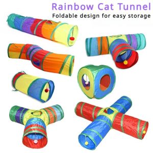 Leksaker katt rägla papper tunnel katt leksaker husdjur crinkle tunnel katt tält tunnel vikbar katt leksak liten husdjur katt polyester bomull