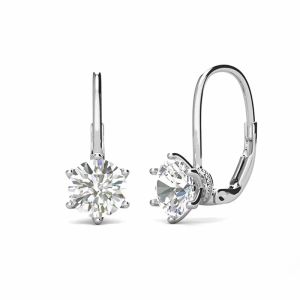 Серьги 2CT D Color VVS1 Серьги для клипа Moissanite для женщин Серьги с белым золотом, покрытые белым золотом.