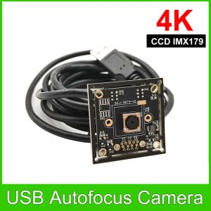 Lens 4K 8MP USB Autofocus Camera Module CCD IMX179 Sensor Ingen distorsionslins UVC OTG Plug and Play för bildförvärv/undervisning