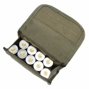 Packar 10 runda molle skalpåse hållare taktisk 12ga airsoft ammo midjepåse edc jakt bandolier patroner kula mag hållare väska