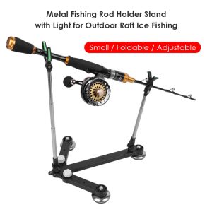 Acessórios Hold Stand Stand Portátil Fácil pesca transportando suporte de poste com luz ao ar livre para pesca de gelo ao ar livre