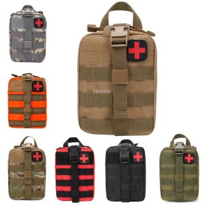 Pacote Bolsa médica tática Molle Kit de primeiros socorros ao ar livre para caminhada para caminhadas de montanhismo bolsa de caça à bolsa de emergência de tiro militar