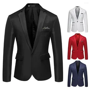 Abiti da uomo elegante blazer business semplice semplice colore tascabile alla moda in tasca da tasca alla moda