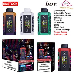 Оригинальный ijoy дзюдо Taijizen 24000 Puffs Ondessable Battery Vape Pen E Cigarettes Комплекты 24K Puff 15-25W Регулируемая мощность.