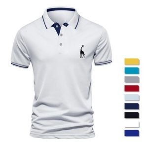 Fawn Summer Pure Color Polo Shirt Männer Mode Sportstil T -Shirt Kurzarm Spot 240412