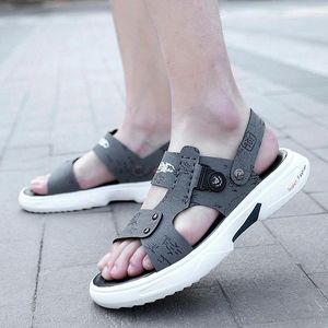 Slippers CYYTL Mens Printed Casual Summer Sandals Leather Fashion Outdoor Beach Slides Male Shoes Platform Fisherman