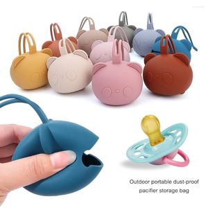 Storage Bags Pacifier Bag Headset Small Outdoor Portable Dustproof Silicone Material Party Shopping Date Baby Cute Safe Panda Healthy