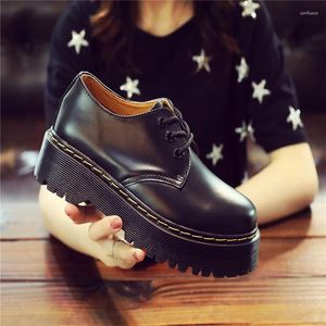 Casual Shoes Wujie Retro Women's Leather 2024 Spring Autumn British Style Student Wild Thick Bottom Large Size Ladies Work