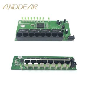 Switches OEM 10 /100 Mbps RJ45 8 Port Fast Ethernet Switch Module LAN HUB US EU Plug 5V Adapter Power Supply Network Switch Motherboard Moderkort