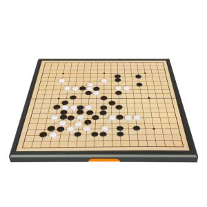 Tillbehör Portable Go Game med enstaka konvexa magnetiska plaststenar Set Weiqi Chess Board Foldbar design för festfiske