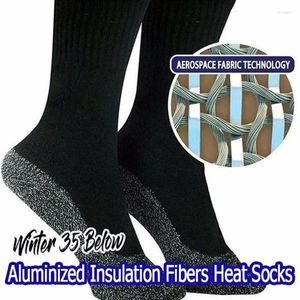 Herrstrumpor 2024 Dropshiping Winter 35 nedan aluminiserade fibrer håller fötterna varma och torra män Kvinnor Aluminiumfiber Sock present Jul