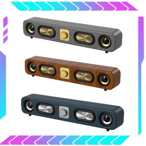 Hoparlörler Retro E3404 Bluetooth Hoparlör Taşınabilir Açık Hoparlörler AUX Bağlantısı USB/TF Oku Uzun Strip Masaüstü Subwoofer Ses Ekle