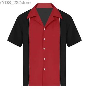 Camisas masculinas verão nova camisa de boliche de bolas de bolas de manga curta de coloração de várias cores 5xl yq240422