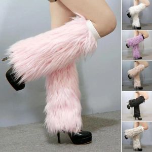 Women Socks 1 Pair Beautiful Long Boot Cover Wild Daily Collocation Furry Faux Fur Covers