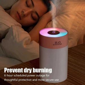 Humidifiers New light-emitting humidifier household desktop small water supplement spray air humidifier Usb car portable night light 260ml Y240422