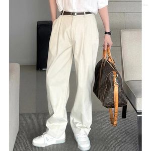 Men's Pants Men Japanese Korean Streetwear Fashion Loose Casual Vintage Wide Leg Suit Cotton Long Trousers For Man