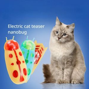 Toys Mini Electric Bug Cat Toy Cat Escape Hinder Automatic Flip Toy Battery Operated Vibration Supplies Cats Pet Interactive