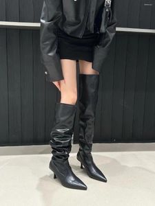 Boots Women Over Knee Pointe Sapatos Botas de Luxuja-Luxo Designer de Luxúria