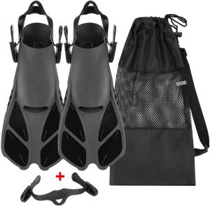 Peças barbatils de natação ajustáveis nadadeiras adultas de snorkel Flippers de mergulho de mergulho para iniciantes Equipamentos esportivos de água para iniciantes de mergulho portáteis