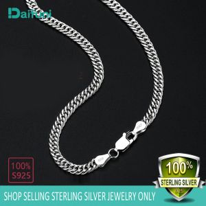 Halsketten Daifuni 100% S925 Sterling Solid Silver Link Chain Halskette für Frauen 2/3mm Hiphop Rock Style Mode Fine Party Schmuck Geschenk