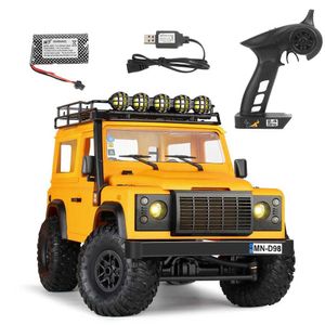 CARE ELECTRIC/RC MN98 1 12 Modelo RTR Versão RC Car 2.4g 4WD RC Rockler Defender Caminhão de controle remoto para meninos Toys Toys T240422