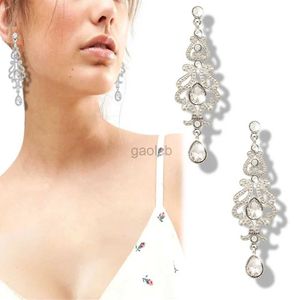 Dangle Chandelier Fashion Women Luxury Silver Plated Rhinestone Chandelier Dangle Long Tassel Earrings For Bridesmaid Wedding Party Jewelry Gifts d240323