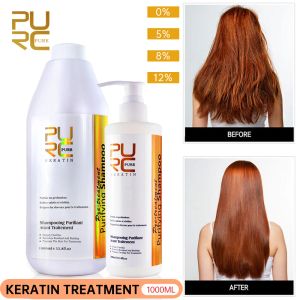 Peruker purc 1000 ml brasiliansk utjämning keratin hår rätning behandling renande schampo professionell salong lockiga hårprodukter