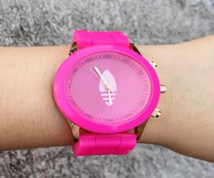 Casual Ad Clover Women039s Girls 3 Leaves Leaf Style Silicone Band Analog Quartz Watch AD164045432