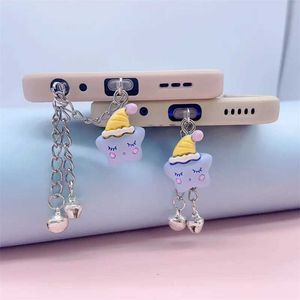 Telefone celular Anti-poeira Gadgets Blue Sleep Star Star Dust Plug Charm Kawaii Telefone Anti-pó Plugue de porta de carga fofa para iPhone Tipo C Bolsa de proteção contra poeira Y240423