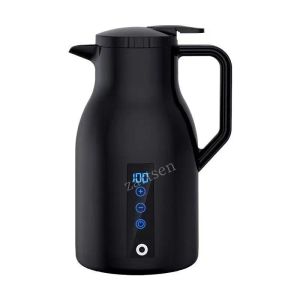 Kettles 12V 24V Portable Car Heat Cup Electric Kettle Rostfritt stål Vatten varmare flaskbil Värme Cup Coffee Mug LCD Display