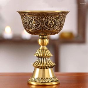 Świeczści mosiężne lampa religia brązowy pomyślny wytłoczony kubek przy świecach buddyjski tybetański hołd hołd dekoracja stołu domowego