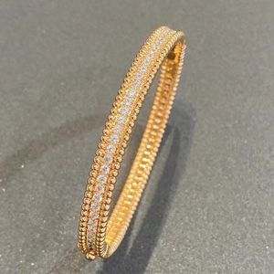 Versione alta trifoglio caleidoscopio braccialetto femminile in edizione stretta braccialetto diamante completo v oro gioiello in oro rosa 18k