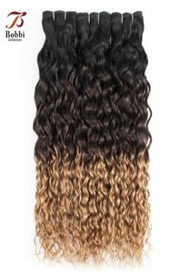 8a Brasileiro ombre loiro onda de água Teca de cabelo Pacotes 1b427 Três tons 1224 polegadas 34 peças Remy Human Hair Extensions5913349