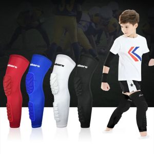 Pads Profissionais crianças crianças adolescentes esportes longos favos de favo de favo de favo de mel longos Kneepads Mangas de perna de compressão Baketball Knee Supports