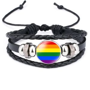 Strands Novos acessórios LGBT tema do orgulho gay Dome Bracelet Bracelet Handmade Bracelet