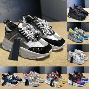 Fashion Oversized Platform Chain Reaction Designer Dress Shoes Multi-Color Rubber Suede Leopard Pink Black White Luxury Womens Mens Loafers Trainers Mesh Sneakers