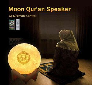 Holy Muslim Islam Arabic Bluetooth Wireless Garan Speaker con telecomando a touch lampada Coran Night Light Moon Player H11115660849